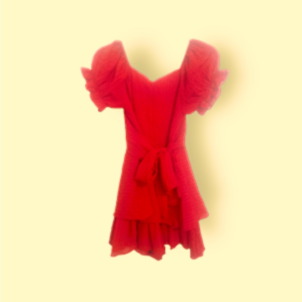 Red Ruffled Dress - Picture 2 of 6